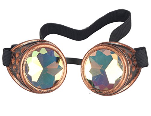 ZAIQUN Vintage Steampunk Goggles Multicolor Lens Copper Brass Welding Glasses steampunk buy now online