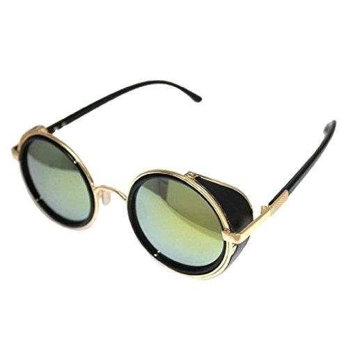 Culater® Retro Women Sunglasses Mirror Lens Round Glasses Vintage Steampunk Glasses (E) steampunk buy now online