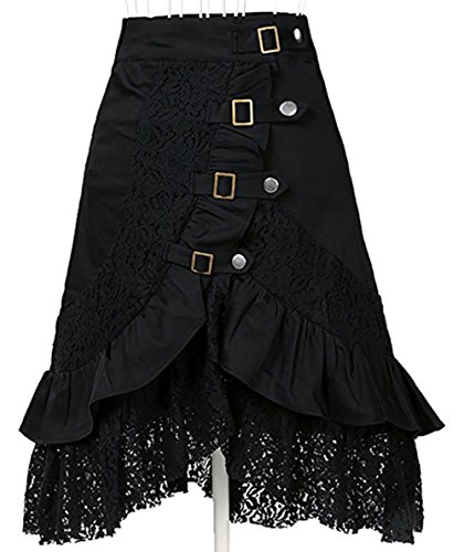 Martya Women's Gothic Steampunk Clothing Dress with Lace Asymmetrical High Low Corset Skirt steampunk buy now online