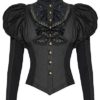 Punk Rave Womens Steampunk Shirt Top Black Steampunk Gothic Blouse VTG Victorian steampunk buy now online