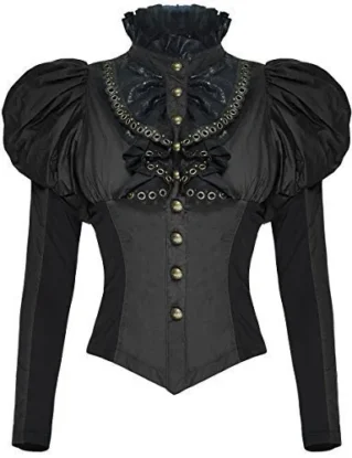 Punk Rave Womens Steampunk Shirt Top Black Steampunk Gothic Blouse VTG Victorian steampunk buy now online