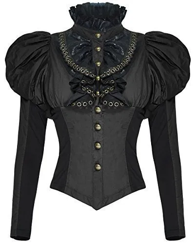 Punk Rave Womens Steampunk Shirt Top Black Steampunk Gothic Blouse VTG Victorian steampunk buy now online