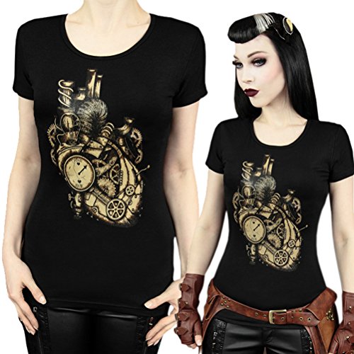 Mechanical heart steampunk T-shirt size S steampunk buy now online