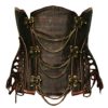 BSLINGERIE® Gothic Punk Steel Boned Faux Leather Underbust Waist Cincher Corset (XXL - UK 16 - 18, Classic Brown) steampunk buy now online