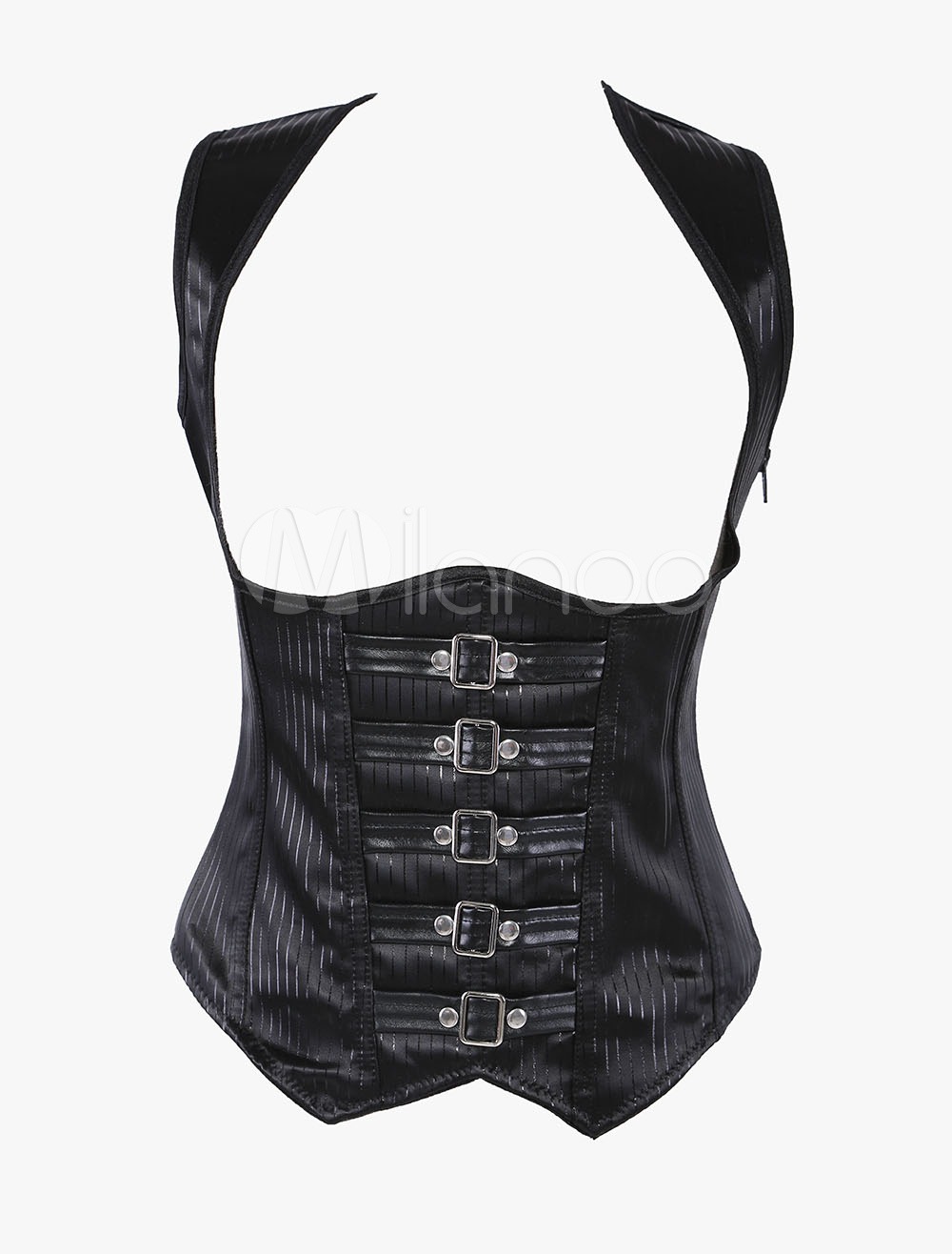 Black Buckle Cotton Blend Women's Steampunk Corset steampunk buy now online