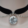 Cog GEAR Charm With Chain BLACK 16mm Velvet Ribbon Choker Necklace -as... or choose another colour velvet :) by TwirlyTrinkets steampunk buy now online