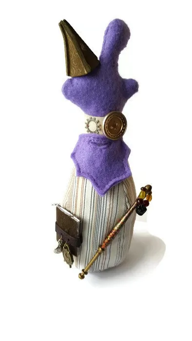 The Wonky Wizard - Strange steampunk plush - steampunk creature - decorative plush - odd gift - steampunk plush - upcycled - OOAK by KTsCreatureComforts steampunk buy now online