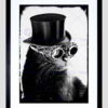 Photo Painting Fielding Steampunk Cat Grey Xmas Art Print Poster FEHP110 by WeeBlueCooPrints steampunk buy now online