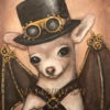 NACHO the Amazing Flying Dog Steampunk lowbrow print by NINA FRIDAY by ninafriday steampunk buy now online