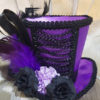 Steampunk corset Purple Mini Top Hat Fascinator burlesque by OddLocks steampunk buy now online