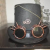 Gothic Steampunk Hut. Hat. Höherer Zylinder. Spiked Steampunk Goggles. Size 59 by HatsundHorns steampunk buy now online