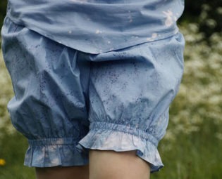 Hand Dyed Blue Victorian Bloomers with Elastic Waistband Size S/M by CelestialGoat steampunk buy now online