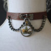 Steampunk dragon choker, brown faux leather chain choker necklace - punk, gothic, lolita by Spritejewelry steampunk buy now online