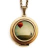 Penny Farthing - Whimsical Hot Air Balloon Art Locket Necklace by DearestMine steampunk buy now online