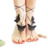 Black butterfly barefoot sandal, steampunk anklet, genuine leather, 12 Color options, bridal oriental boho chabby chic by CatsAndSheeps steampunk buy now online Black butterfly barefoot sandal, steampunk anklet, genuine leather, 12 Color options, bridal oriental boho chabby chic by CatsAndSheeps steampunk buy now online