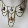 Chain Necklace, Jewelry Set, Victorian Choker, Steampunk Necklace, Antique Bronze Chain, Hessonite Garnet, Womens Jewelry, Wedding Jewelry by GabrielleAngelic steampunk buy now online