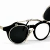 Hi Tek Alexander retro 1950s round frame black vintage 1980s Goth steampunk flip up Sunglasses spring temples Lady Gaga Paparazzi unisex by AlexanderHiTek steampunk buy now online Hi Tek Alexander retro 1950s round frame black vintage 1980s Goth steampunk flip up Sunglasses spring temples Lady Gaga Paparazzi unisex by AlexanderHiTek steampunk buy now online