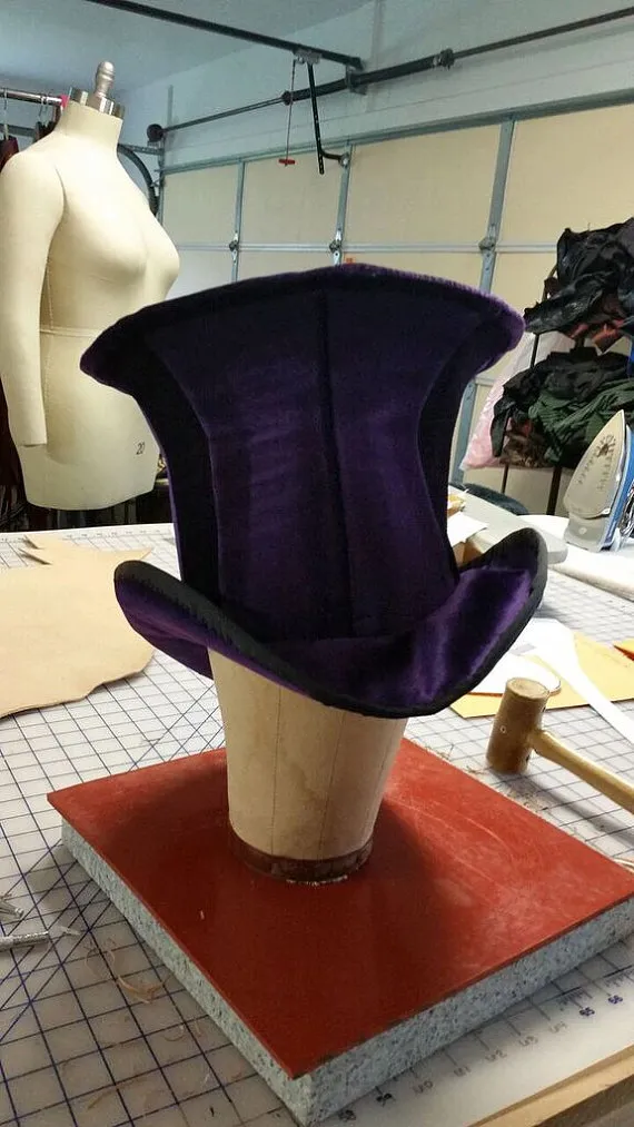 Victorian Velvet "Mad Hatter" Top Hat by TimeTravelerOutfit steampunk buy now online