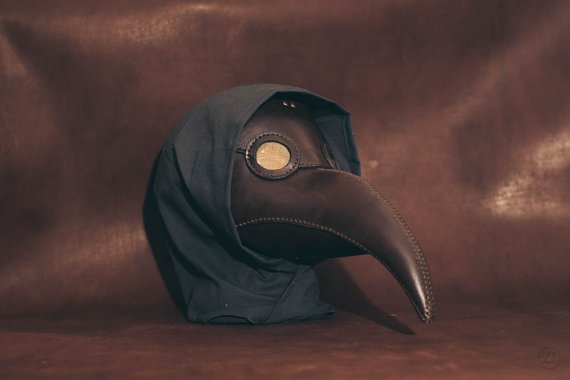 Plague Doctor Leather Mask Brown, Medieval Bird Mask, Steampunk Masquerade Halloween Mask by ZiLeathercraft steampunk buy now online