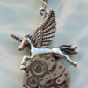 Pegasus Horse Wing SteamPunk Pocket Watch Clock Movement Pendant Necklace Victorian Industrial Mythical Fantasy Gothic Fairy Vintage Costume by TickTockGizmos steampunk buy now online
