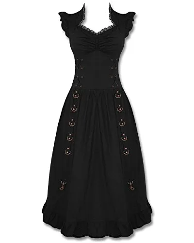 Banned Emporium Steampunk Dress Long Copper Goth VTG Victorian Corset steampunk buy now online