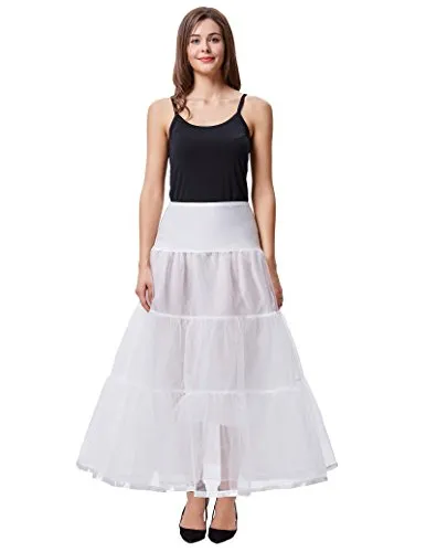 New Womens Long Maxi Petticoat White for Wedding Guest JS0421-2 M steampunk buy now online
