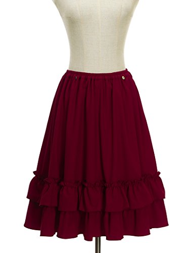 Bustle Bloomers Steampunk Shorts Gothic Vintage Fashion Midi Skirt (Burgundy) steampunk buy now online