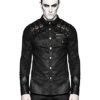 Punk Rave Mens Steampunk Shirt Top Black Dieselpunk Gothic Military Faux Leather steampunk buy now online