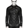 Punk Rave Mens Steampunk Shirt Top Black Dieselpunk Gothic Military Faux Leather steampunk buy now online