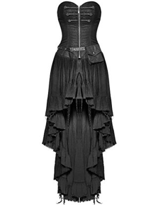 Punk Rave Gothic Steampunk Dress Black Long VTG Victorian Military Gypsy Hip Bag steampunk buy now online