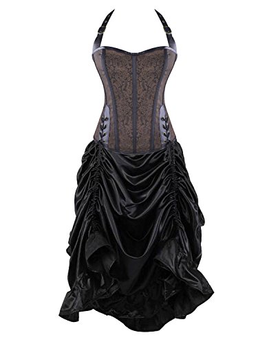 Burvogue Women's Gothic Steampunk Corset Dress Costume (XXX-Large, P-20026) steampunk buy now online