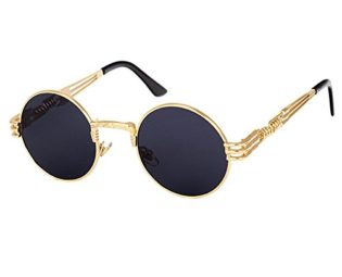 Men Sunglasses Luxury Round Lens Steampunk Glasses Driving Aviator Sun Glasses Eyewear Male Lunettes De Soleil steampunk buy now online