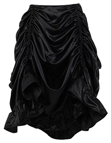 Burvogue Women's Gothic Long Ruffle Steampunk Skirts steampunk buy now online