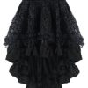COSWE Women's Lace Asymmetrical High Low Steampunk Corset Skirt Black (4XL/Waist 33.07"/84cm) steampunk buy now online