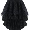 Burvogue Women's Lace Asymmetrical High Low Steampunk Corset Skirt steampunk buy now online
