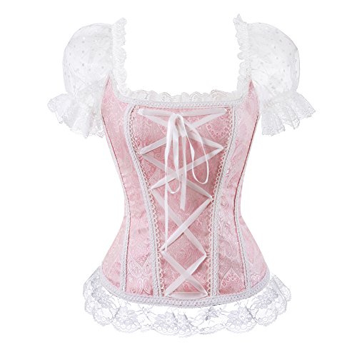 Zooma Retro Steampunk Gothic Bustier Corset Top Vintage Brocade Lace Up Waist Cincher steampunk buy now online