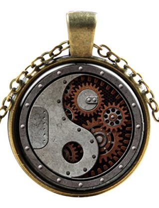 Ultra ® Ying and Yang Motor Style Classic Unisex Steampunk Necklace Great Style Unisex Gothic Cosplay Vintage Cyber Men Women Jewellery Cosplay Skulls Cogs Designs steampunk buy now online