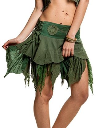 STEAMPUNK SKIRT, GYPSY MINISKIRT, GEKKO SKIRT, PIXIE SKIRT, FAIRY SKIRT (SMALL / MEDIUM - UK 8/10, GREEN) steampunk buy now online