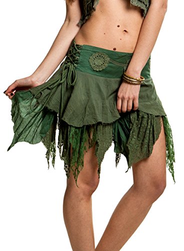 STEAMPUNK SKIRT, GYPSY MINISKIRT, GEKKO SKIRT, PIXIE SKIRT, FAIRY SKIRT (SMALL / MEDIUM - UK 8/10, GREEN) steampunk buy now online