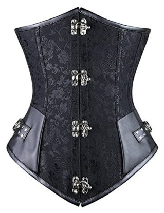 Women's Waist Cincher Basque Gothic Boned Bustier Steampunk Corset Steel Boned steampunk buy now online