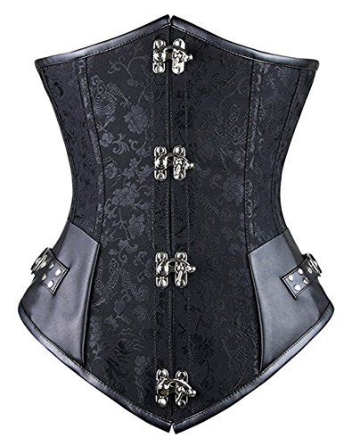 Women's Waist Cincher Basque Gothic Boned Bustier Steampunk Corset Steel Boned steampunk buy now online