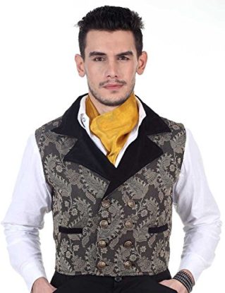 ThePirateDressing Steampunk Victorian Gothic Punk Vampire Brocade Double Breasted Waistcoat Costume C1324 [Medium] steampunk buy now online