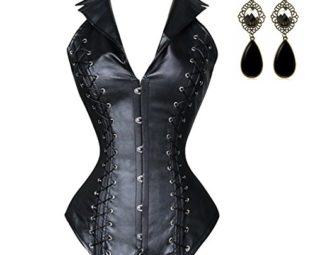 Sitengle Women's Wasit Cincher Faux Leather Steampunk Corset Goth Bustier Top Costume Gothic Vest Jacket Rock Biker steampunk buy now online