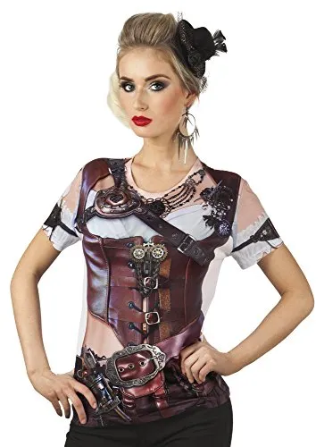 Boland Women's Ladies Photo Realistic Steampunk Corset T-Shirt -Medium steampunk buy now online
