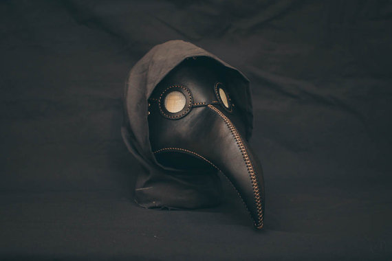 Plague Doctor Mask Leather Black, Medieval Bird Mask, Steampunk Masquerade Halloween Mask by ZiLeathercraft steampunk buy now online