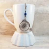 Penny Farthing Tea Infuser Charm-Silver Antique Finish-Multi-Dark Blue Czech Bead-Silver Beads-Steampunk-Victorian Adventure Collection by CamilleLaLune steampunk buy now online