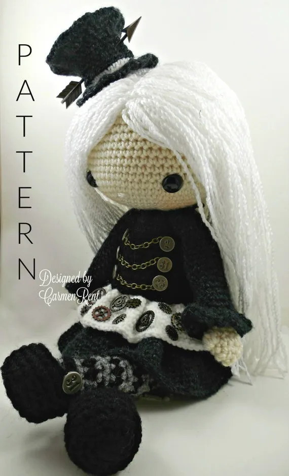 Lisette-Steampunk-Amigurumi Doll Crochet Pattern PDF by CarmenRent steampunk buy now online
