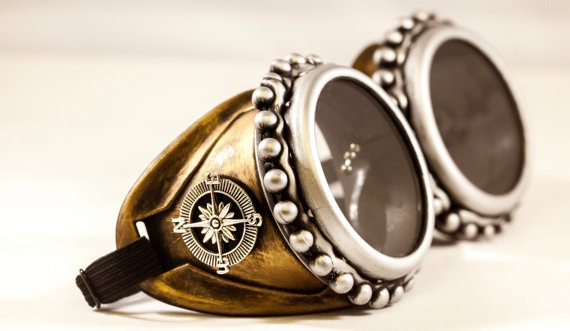 Mad Max Goggle with Necklace -Steampunk Glasses -Steampunk Goggles-Welding Goggles by EarlyBrightMelange steampunk buy now online