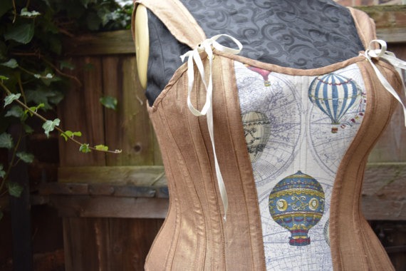 Gilded balloon overbust corset ( waist 29") by wytephantom steampunk buy now online