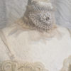 Wedding assesories, unique wedding ragged cotton , lace , choker with pearls,handmade, one of a kind, unique, bridal choker by RAWRAGSbyPK steampunk buy now online